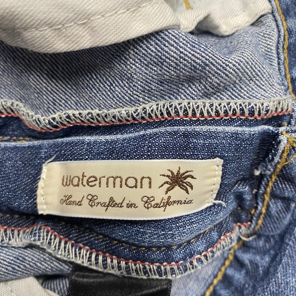 Agave Waterman Jeans Mens 38x28 Blue Relaxed Straight Denim Medium Wash Pants - Picture 7 of 14